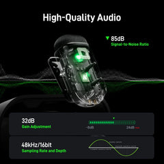 MAONO T1 Mini Wireless Lavalier Microphone for Phone AI Noise Cancelling Auto Clipping App Control Mic for Audio Video Recording