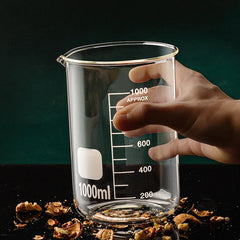 JUSTINLAU 50/100/150/250/500/1000ML High Borosilicate Glass Measuring Cup with Scale Laboratory Beaker Kitchen Baking Glass Cups