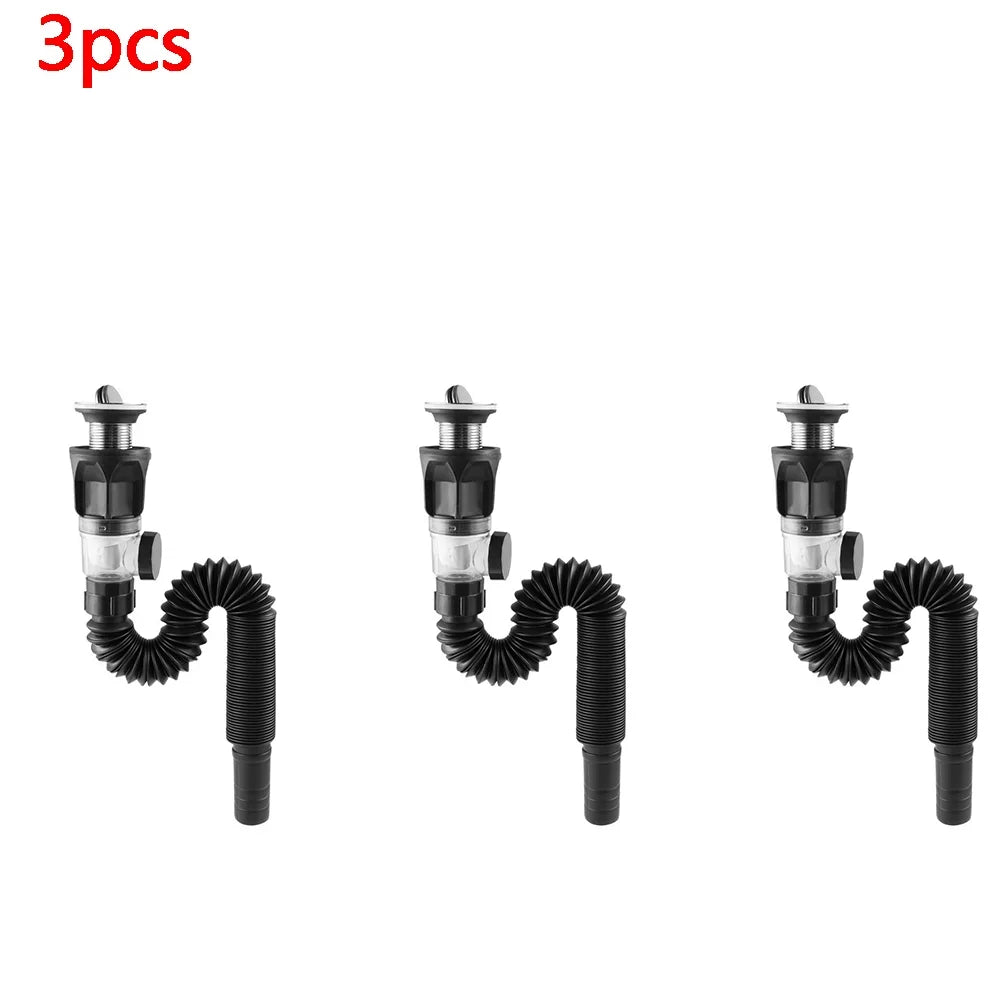Universal Flip Stainless Steel Washbasin Washbasin Sink Wall Drainage Pipe Kitchen Bathroom Accessories Anti Odor Drainage Pipe