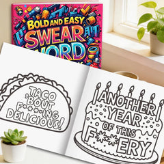 32 Pages Bold And Easy Swear Word Graffiti Coloring Book For Adults Stress Relief Anti-Anxiety Art Therapy Gift