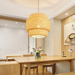 Modern 30cm E27  Bamboo Pendant Light Hand Woven Bamboo Art Chandelier Dining Room Lantern Chandelier Bedroom Dining Room Lamp