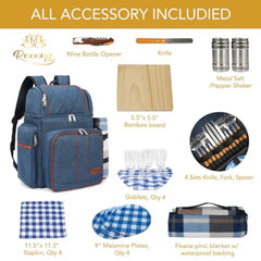 Picnic Backpack for Camping Picnic Basket for with Insulated Cooler Bag and Bottle Pouch Camping Gifts for Couples with Lightwe