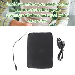 Plant Heating Pad Seedling Heat Mat 3 Gear Temperature Adjustment PU Leather Hydroponic Plant Heating Pad for Indoor Gardening