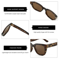 ZENOTTIC Retro Square Polarized Sunglasses for Women Vintage Sun Glasses UV400 Protection Trendy Shades Fashion Style