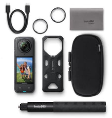 Insta360 X4 - Standard Bundle with Invisible Selfie Stick, 8K Waterproof 360 Action Camera, 4K Wide-Angle Video, Soft Pouch - Open Box