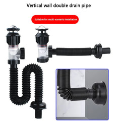 Universal Flip Stainless Steel Washbasin Washbasin Sink Wall Drainage Pipe Kitchen Bathroom Accessories Anti Odor Drainage Pipe