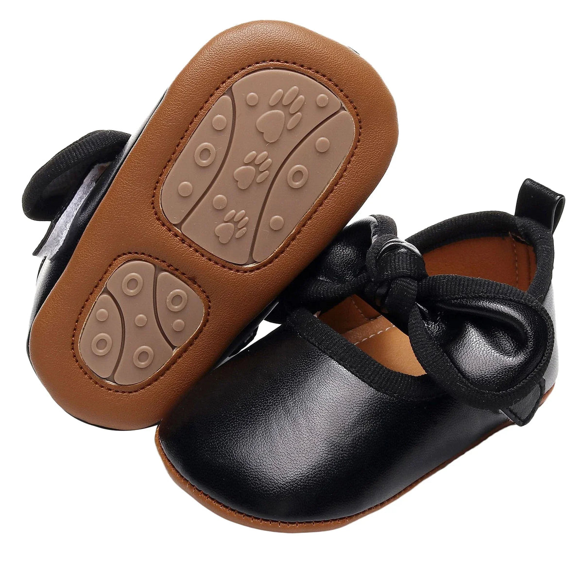 Citgeett Autumn Infant Baby Girl Princess Dress Shoes Leather Bowknot Flats Crib Shoes Non-Slip Shoes