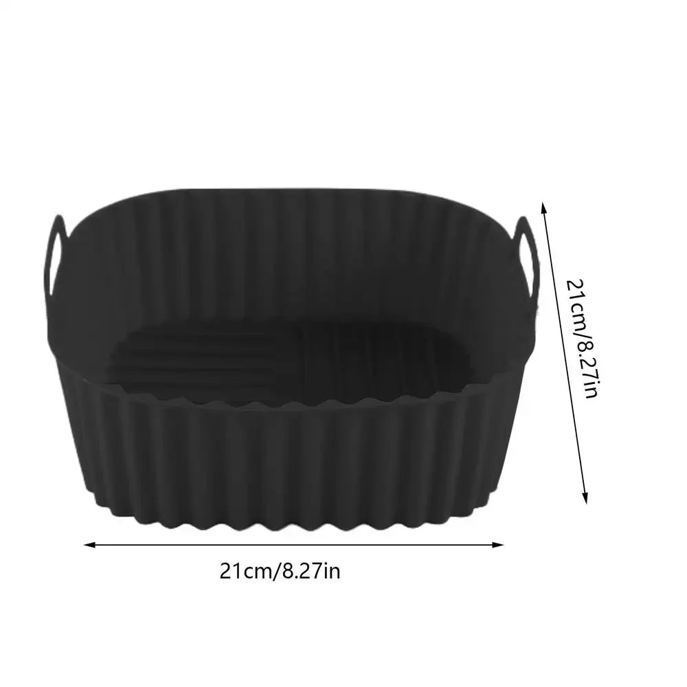Silicone Air Fryer Liners Pot Square Airfryer Basket Plate Cooking Gadgets Reusable Non-stick Pizza Pan Oven Kitchen Accessories