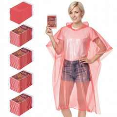 APEXUP Disposable Rain Ponchos for Adults 5PK/10PK/50PK Emergency Rain Poncho for Camping Hiking Travelling