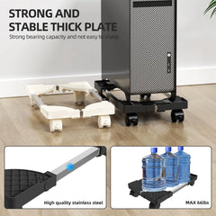 Adjustable Mobile CPU Stand with Rolling Caster Wheels Premium PC Tower Stand Holder for Floor Carpet Gaming PC Case