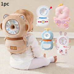 1pc Baby Head Protector Pillow - Protective Backpack, Anti-Fall Head Pillow, Adjustable Baby Head Protection Pad, Comfortable, Cute Cartoon Design, Suitable for Baby Walking and Crawling
