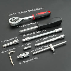 46 Piece Set of Combination Tools, Screwdriver Set, Ratchet Wrench, Multifunctional Repair, Home Installation, Socket Wrench