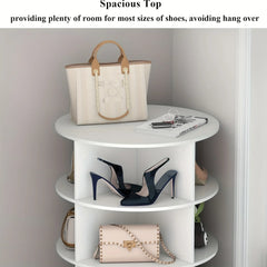 6-Tier Spinning Shoe Rack Organizer - 360 Rotating Tower with Lazy Susan, Heavy Duty Metal Storage for Living Room & Hallway