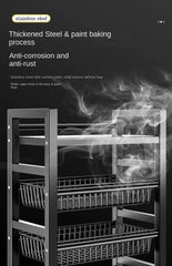 Multi-purpose mobile storage rack detachable mesh basket kitchen storage rack balcony living room shelf