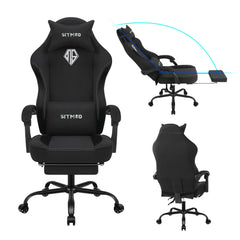 Height Adjustable 360°-Swivel Gaming Chair - Computer Chair With Footrest And Lumbar Support, Headrest For Office Or Gaming
