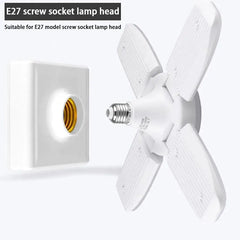 Foldable LED bulb E27 fan blade LED light AC 85-265V 28W spotlight, suitable for home ceiling, room, and garage lighting