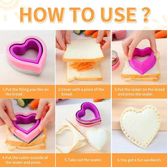 1 Pc Sandwich Cutter and Sealer Uncrustable Sandwich Maker for Uncrustables Peanut Butter and Jelly Sandwich Cookie Cutter Mold