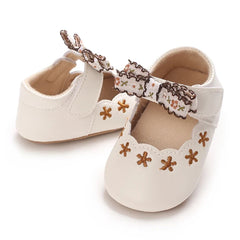 0-1Year Baby Shoes Infant Pre-Walker Shoes Girls Princess Bow Shoes Cute Breathable Flower Soft Sole Casual Sports Footwear