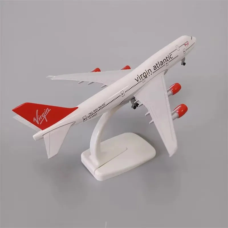 20cm Model Plane British Virgin Atlantic B747 Airlines 747 Diecast Airplane Toy For Boys Alloy Metal Model Aircraft W Wheels