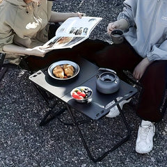 Lightweight Folding Camping Table, Picnic Desk with Carry Handle, Tripod Base, Ideal for Outdoor Activities, Camping Accessorie