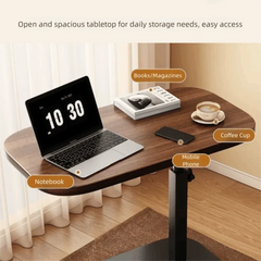 Foldable Sofa Edge Table Adjustable Height C-Shaped Mobile Storage Desk Flip Desktop Easy Installation Movable Tea Table Rack