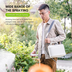 5L Electric Garden Sprayer Pump Sprayer with 2200mAh Rechargeable Battery Plant Mister with 2 Alternative Spray Lances USB