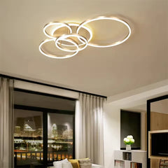 Modern chandelier Led Circle Ring Ceiling Lights For Living Room Bedroom Study Room Ceiling Lamp Golden pendant Lamp AC90-260V