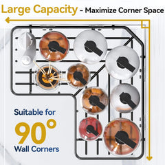 3-Pack Adhesive Rustproof Stainless Steel Shower Shelves with Soap Holder, No Drilling Corner Organizer for Bathroom, Black