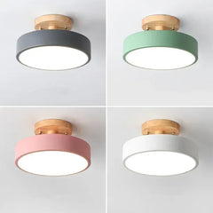Nordic Entrance Hallway Ceiling Lamps Balcony Wood Round Cloakroom Dining Room Study Bedroom Light Bathroom Industrial Lighting