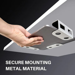 Under Desk Laptop Mount, Metal Under Desk Shelf Holder for Laptop, Mac Mini, Macbook, Keyboard with Anti-Scratch Silicone