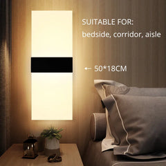 LED Acrylic Wall Light AC85-265V Long Style Living Room Corridor Bedroom 3/6/12W  Bedhead Art Decoration Indoor Wall Lights