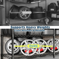 Heavy Duty 4-Tier Storage Shelves Adjustable Metal Wire Shelf, 1060 lbs Capacity Ideal for Kitchen, Pantry, Garage