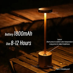 Table Lamp LED Touch Sensor Desktop Night Light Rechargeable Wireless Reading Lamp 3Colors Adjustable Creative Ambient Light