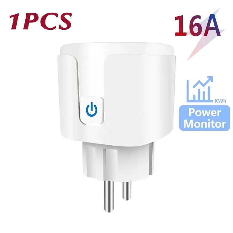 Tuya WIFI Smart Socket EU 16A/20A Wifi/Zigbee Smart Plug With Power Monitoring Smart HomeVoice Control Support Google Home Alexa
