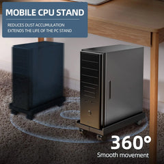 Adjustable Mobile CPU Stand Ventilated Computer Tower Stand PC Tower Stand Fits Most PC Under Desk CPU Holder PC Floor Cart