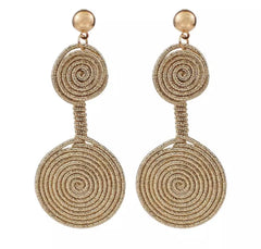 Spiral Wire Wrapping Double Circle Drop Earrings Earrings