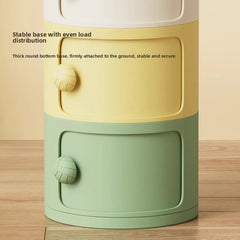 Bedside table Cream wind multi-layer cylindrical bedroom locker Ornament storage cabinet