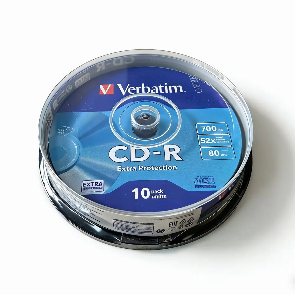 Verbatim CD-R Disc Blank Empty CD Disk CDR Discs 80min 700MB 52X 10Pack