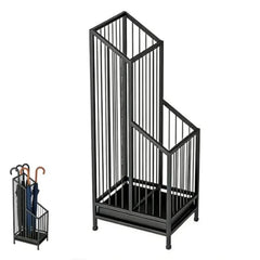 Umbrella Stand with Drip Tray Black Indoor Umbrella Holder for Entryway Hotel and Office Entrance Minimalist Modern Home Decor