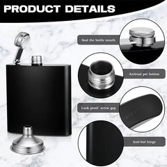 6 oz Stainless Steel Hip Flask with Funnel Leakproof Hip Flask For Alcohol Liquor Bulk Wedding Party Whiskey Flask YY208