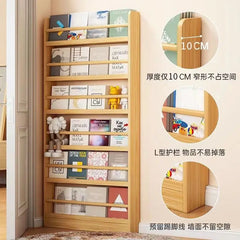 Corner storage rack, ultra-thin solid wood floor-standing bookcase, door back storage rack, narrow cabinet, wall-mounted childre