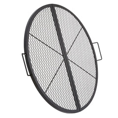 Foldable Round Cooking Grate for Outdoor Party Heavy Duty Steel Fire Pit Grill with Handle and Support X Wire 36 Inch Black Por