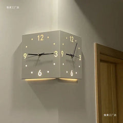 2026Simple and creative corner double-sided wall clock, double-sided clock, living room, silent corner clock, universal