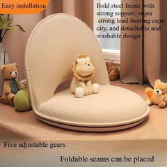 Foldable Backrest Tatami Lounger for Sitting & Sleeping, Small Space Bed for Bay Window Guest, Convertible Floor Cushion Chair