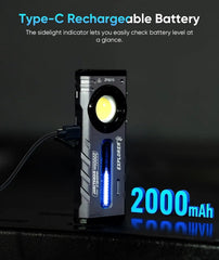 Rechargeable Magnetic Flashlight, 2000 Lumens with RGB and UV Light for Outdoor Use