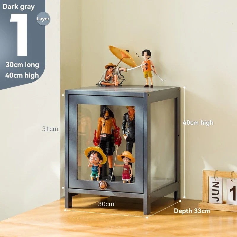 Handmade display cabinet, imitation glass transparent dustproof display cabinet, Lego toy acrylic storage box, bookshelf shelf