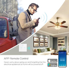 Work with Tuya WIFI Smart Home Switch Light Wall US/EU Glass Touch Panel Voice Wireless Remote Control by Alexa Google Home