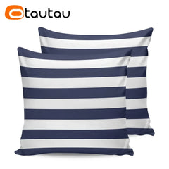 OTAUTAU Outdoor Sofa Cushion Cover Without Filler Swim Pool Beach Throw Pillowcase Soft Waterproof Stripe Oxford Pillow KD021