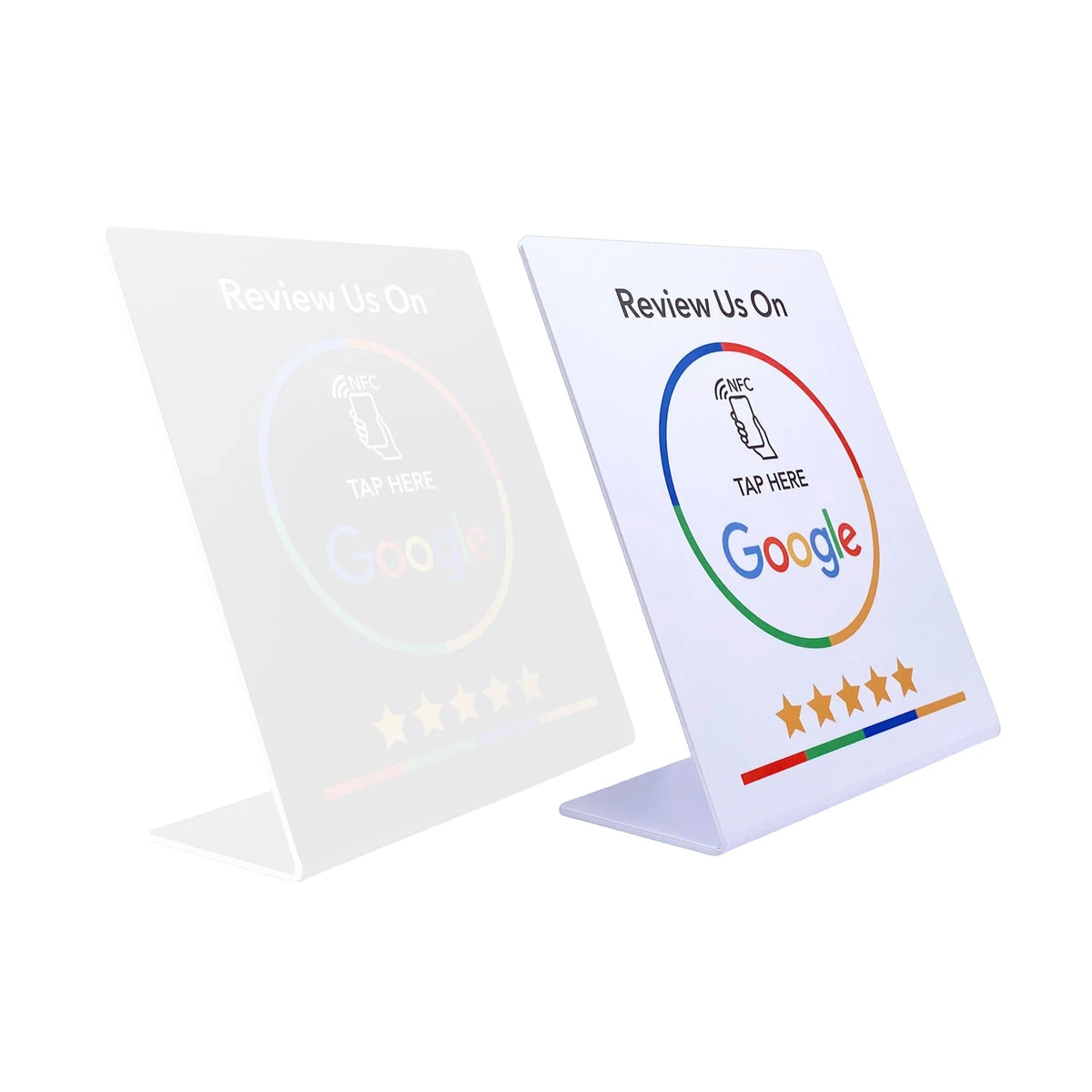 5YOA Google Review Card NFC station 13.56Mhz programmable table NFC Google Reviews display bending card standing brand bracket