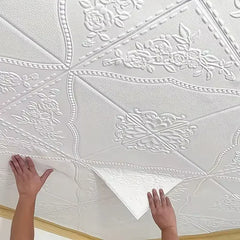 1-10pcs70cm*70cm Modern Paper Ceiling Decorative Waterproof Moisture-proof Mildew proof Wall Self-adhesive 3D Bedroom Background